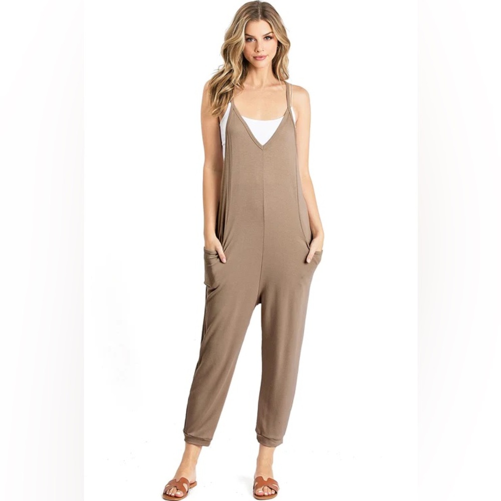 Soft Comfy Lounge Jumpsuit Cropped, Slouchy, Baggy, Maternity, Pant Romper Sz S